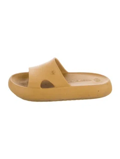 Pre-owned Tory Burch Rubber Slides In Neutral