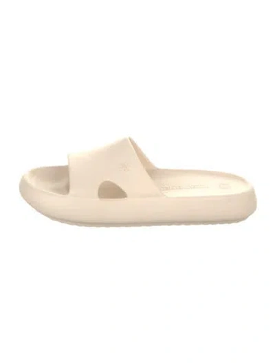 Pre-owned Tory Burch Rubber Slides In Neutrals