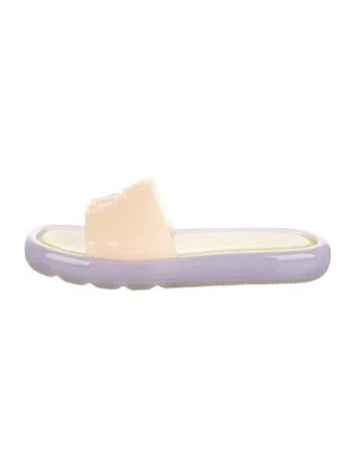 Pre-owned Tory Burch Rubber Slides In Neutrals