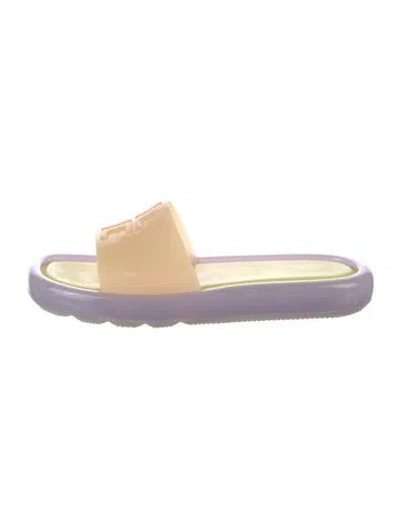 Pre-owned Tory Burch Rubber Slides In Purple