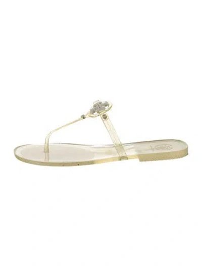 Pre-owned Tory Burch Rubber Slides In Transparent