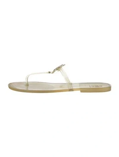 Pre-owned Tory Burch Rubber Slides In Transparent