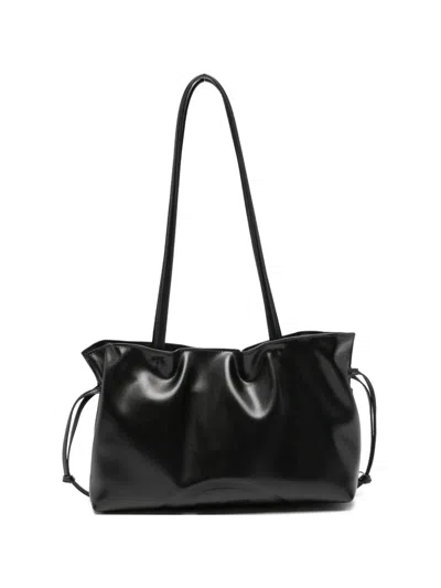 Tory Burch Ruched Drawstring Tote Bag In Black