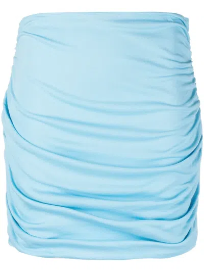 Tory Burch Ruched Mini Skirt In Light Blue