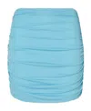 Tory Burch Woman Mini Skirt Sky Blue Size M Viscose In Blue