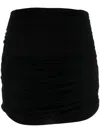 Tory Burch Ruched Viscose Miniskirt In Black