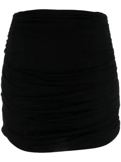 Tory Burch Ruched Bodycon Mini Skirt In Black