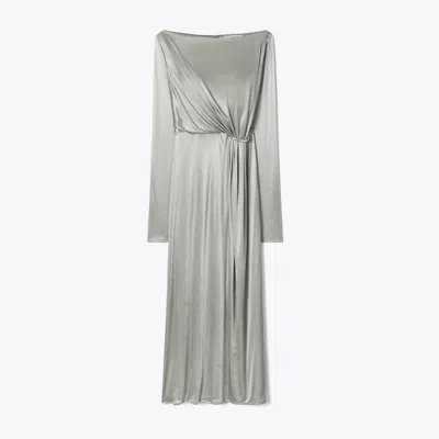 Tory Burch Ruched Jersey Dress In Silver