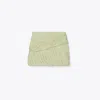 Tory Burch Ruched Draped Silk Miniskirt In Khaki Sage