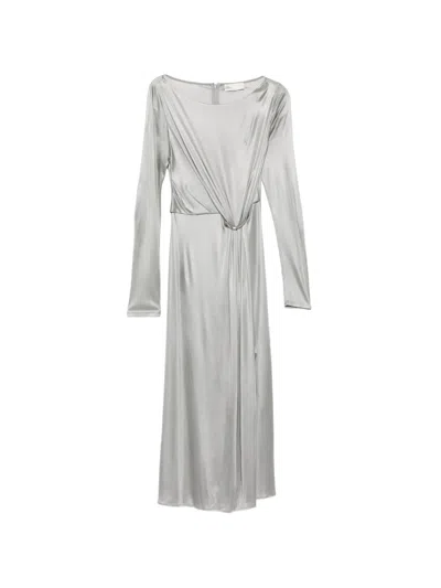 Tory Burch Ruched Midi Dress In Gray