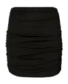 Tory Burch Ruched Viscose Miniskirt In Black