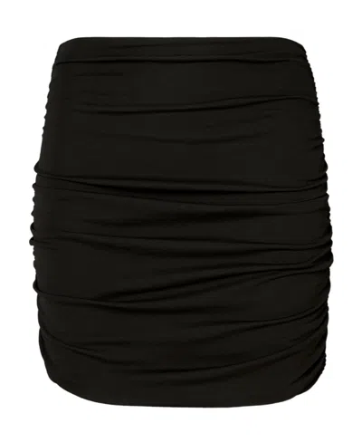 Tory Burch Ruched Mini Skirt In Black