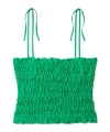 Tory Burch Ruched Strap Top In Green