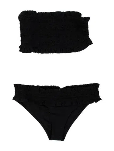 Pre-owned Tory Burch Ruffle Embellishment Bottoms W/ Tags In Black