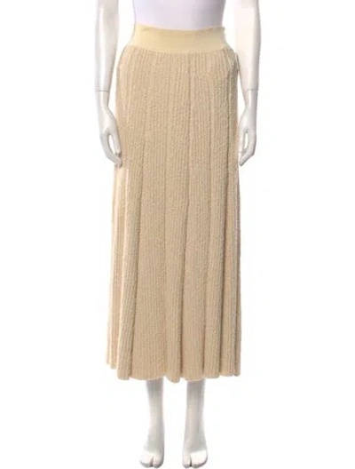 Pre-owned Tory Burch Ruffle Embellishment Midi Length Skirt In Neutral