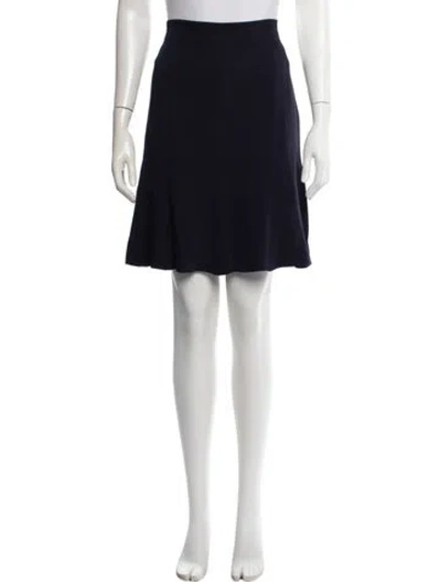 Pre-owned Tory Burch Ruffle Embellishment Mini Skirt In Blue