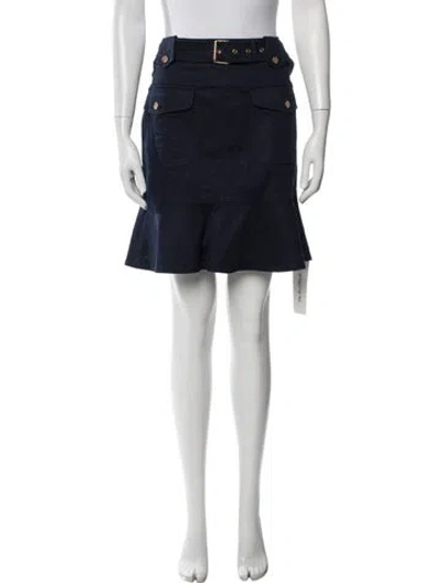 Pre-owned Tory Burch Ruffle Embellishment Mini Skirt In Blue