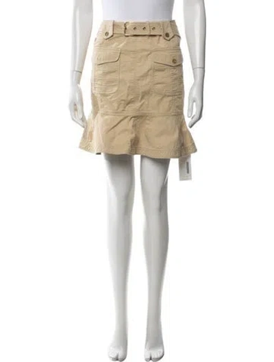 Pre-owned Tory Burch Ruffle Embellishment Mini Skirt In Neutral