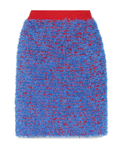 Tory Burch Ruffled High-waisted Skirt In Blue