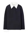 Tory Burch Rugby Polo Top In Blue