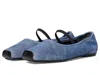 Tory Burch Denim Elastic-strap Ballet Flats In Blue