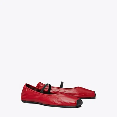 Tory Burch Runway Ballet In Ruby/perfect Black