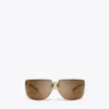 Tory Burch Runway Sunglasses In Shiny Light Gold/orange