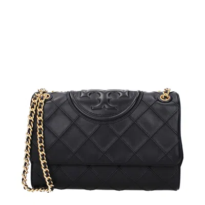 Tory Burch Women's Fleming Leather Shoulder Bag Black