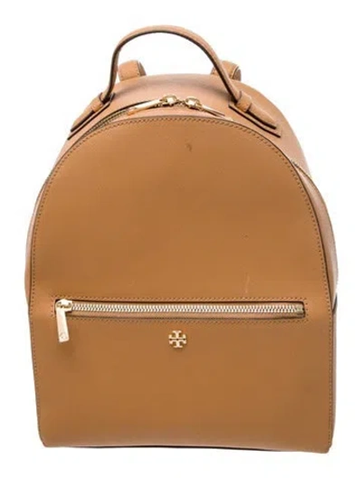 Pre-owned Tory Burch Saffiano Leather Backpack In Neutral