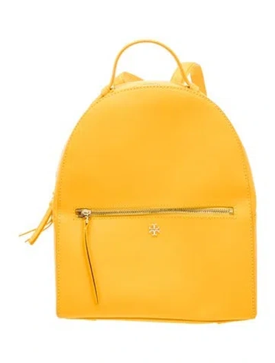 Pre-owned Tory Burch Saffiano Leather Backpack In Yellow
