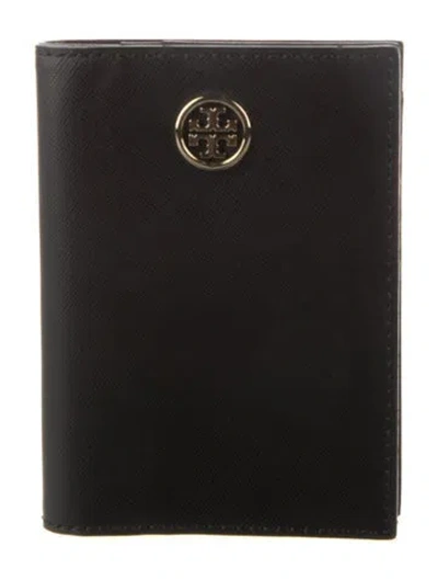 Pre-owned Tory Burch Saffiano Leather Bifold Wallet In Black