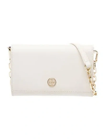 Pre-owned Tory Burch Saffiano Leather Clutch In Neutral