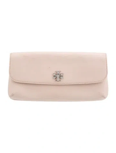 Pre-owned Tory Burch Saffiano Leather Clutch In Neutral