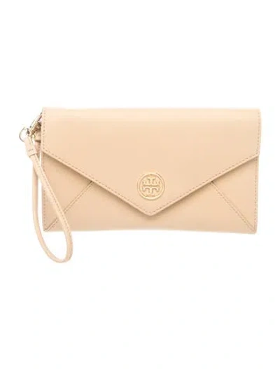 Pre-owned Tory Burch Saffiano Leather Clutch In Neutrals