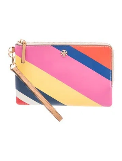 Pre-owned Tory Burch Saffiano Leather Clutch In Pink