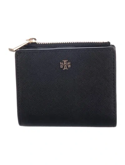 Pre-owned Tory Burch Saffiano Leather Coin Pouch In Black