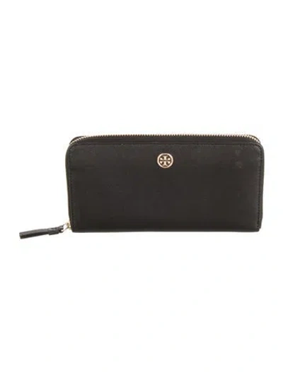 Pre-owned Tory Burch Saffiano Leather Continental Wallet In Black