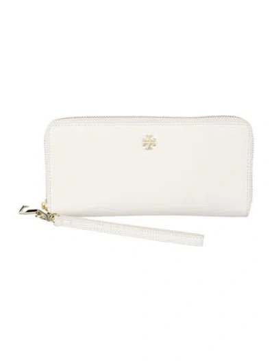 Pre-owned Tory Burch Saffiano Leather Continental Wallet In White
