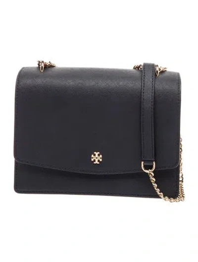 Pre-owned Tory Burch Saffiano Leather Crossbody Bag In Blue