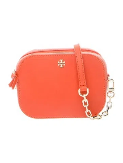 Pre-owned Tory Burch Saffiano Leather Crossbody Bag In Red