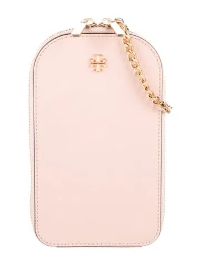 Pre-owned Tory Burch Saffiano Leather Pouch In Neutrals