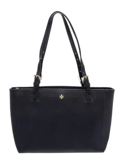 Pre-owned Tory Burch Saffiano Leather Shoulder Bag In Blue