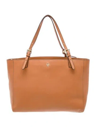 Pre-owned Tory Burch Saffiano Leather Shoulder Bag In Brown