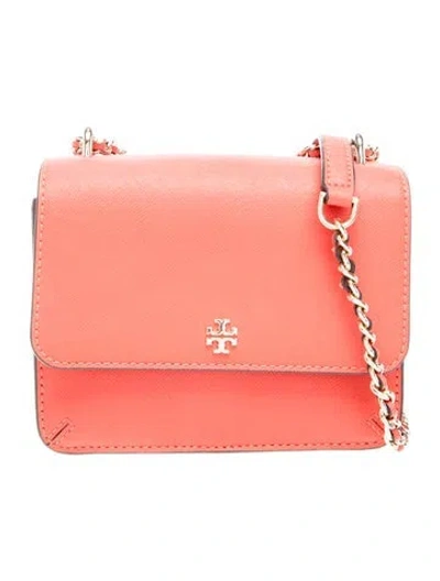 Pre-owned Tory Burch Saffiano Leather Shoulder Bag In Red