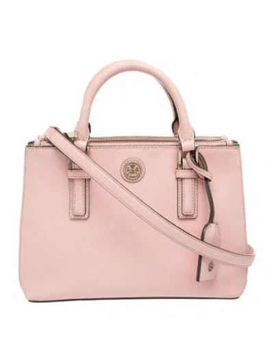 Pre-owned Tory Burch Saffiano Leather Top Handle Bag In Pink