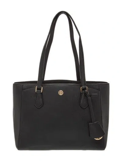Pre-owned Tory Burch Saffiano Leather Tote In Black