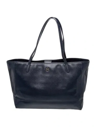 Pre-owned Tory Burch Saffiano Leather Tote In Blue