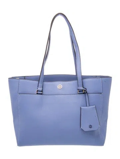 Pre-owned Tory Burch Saffiano Leather Tote In Blue