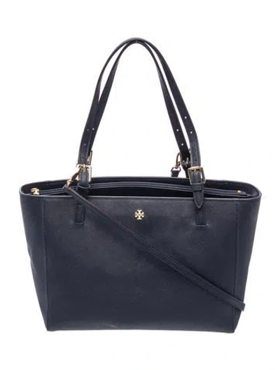 Pre-owned Tory Burch Saffiano Leather Tote In Blue