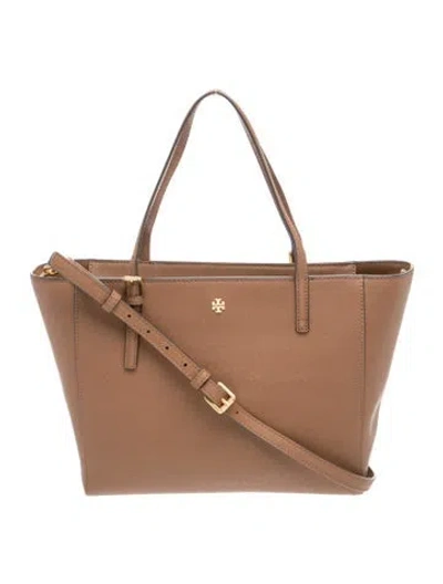 Pre-owned Tory Burch Saffiano Leather Tote In Brown